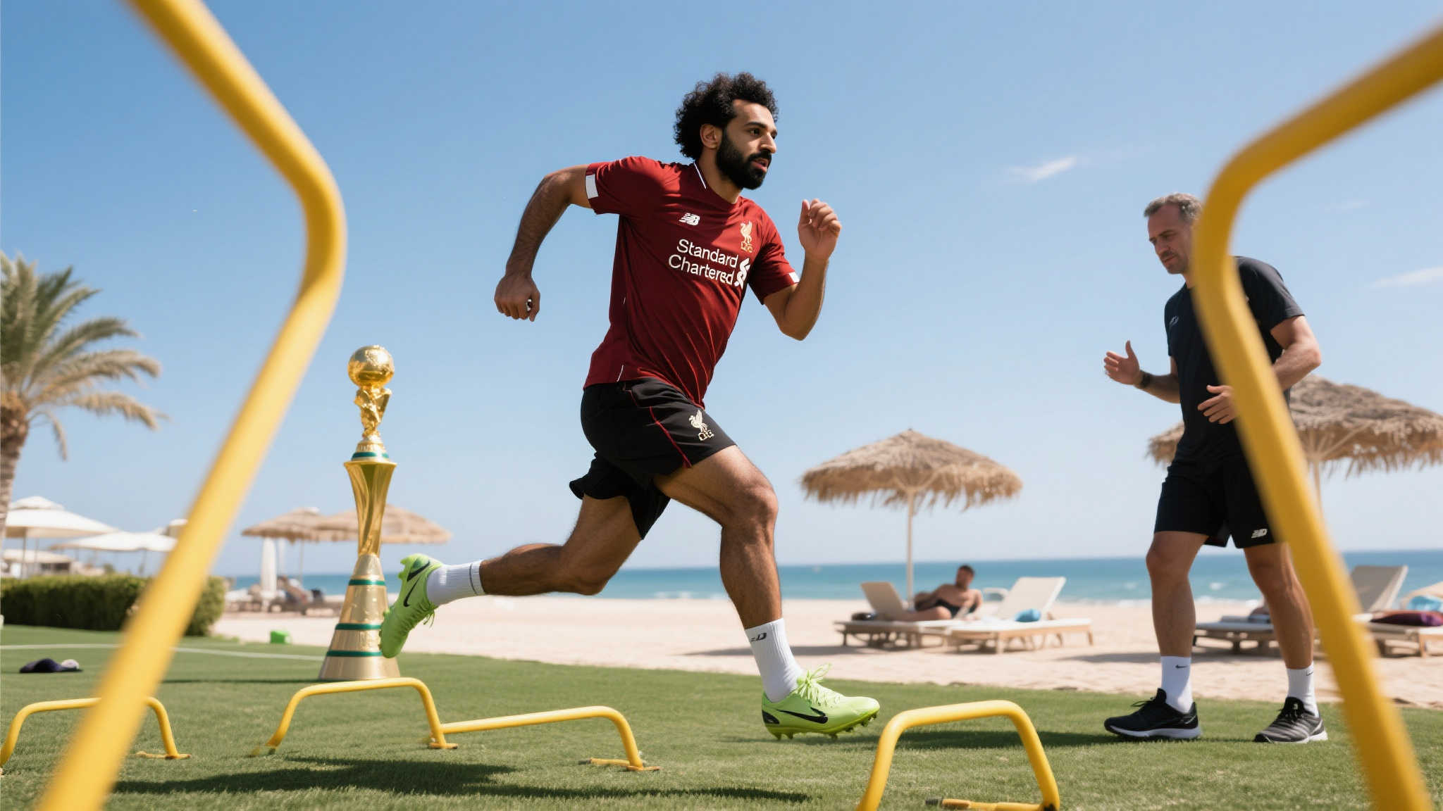 33岁萨拉赫度假不停歇,烈日下坚持跑步与腿部训练,用汗水诠释英超金靴拼劲 对于许多顶级球员来说,休赛期意味着彻底放松,但对英