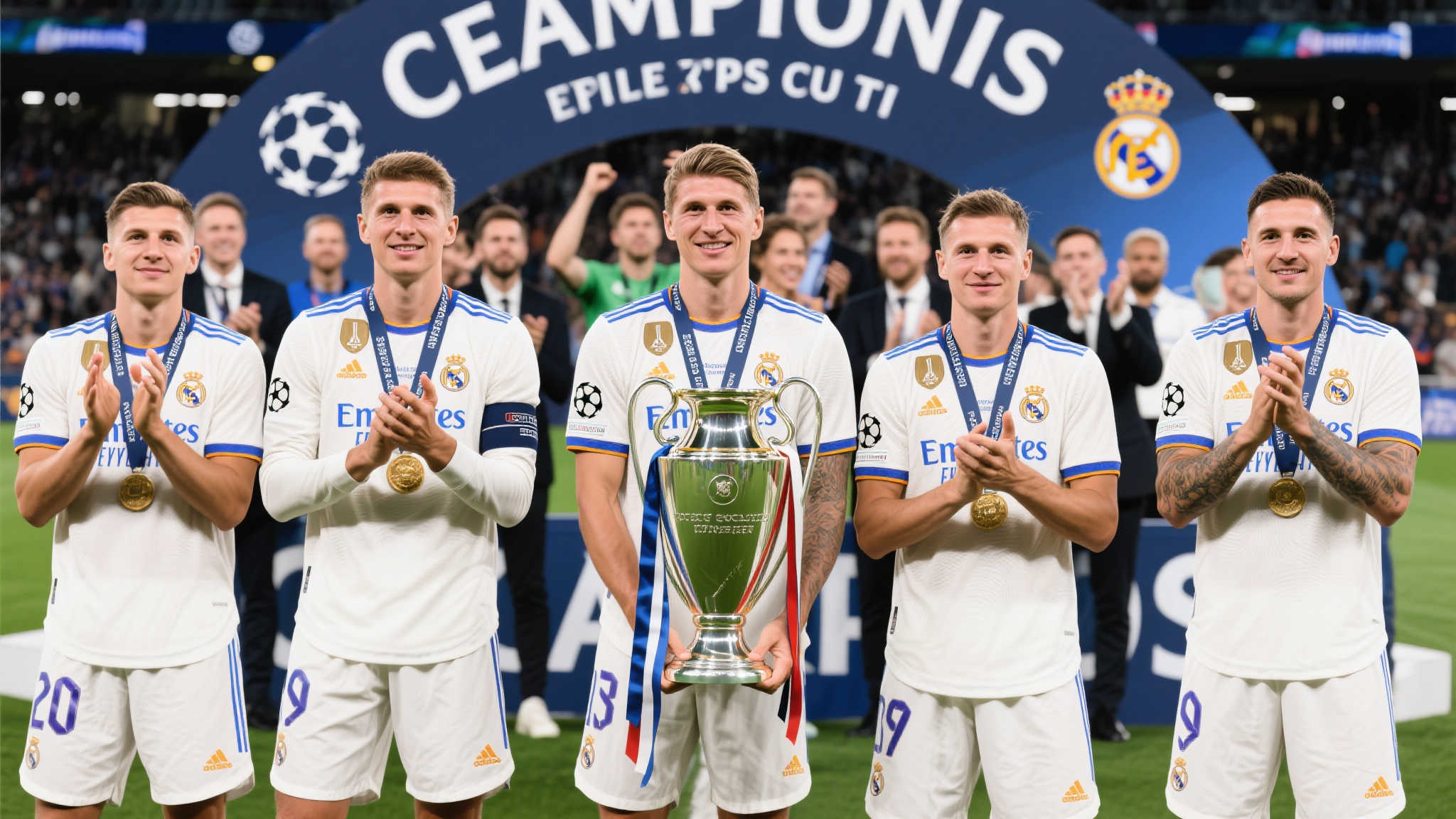 对比五次获得欧冠冠军奖励皇家制排例如里穆勒创新,赢